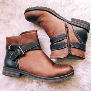 Natural Soul Casual Camel and Chocolate Booties